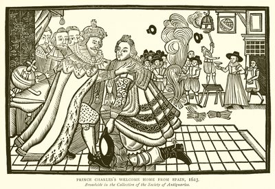 Bienvenida del Príncipe Carlos desde España, 1623 de English School