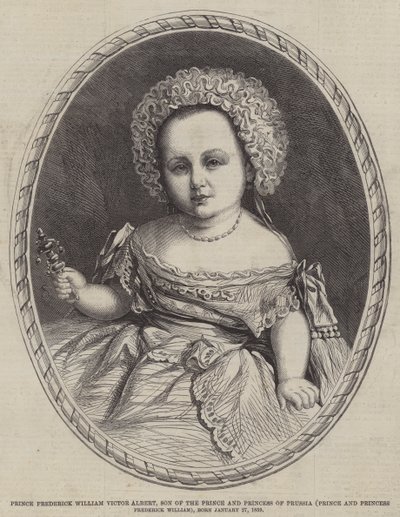 Príncipe Federico Guillermo Víctor Alberto, hijo del Príncipe y la Princesa de Prusia (Príncipe y Princesa Federico Guillermo), nacido el 27 de enero de 1859 (grabado) de English School