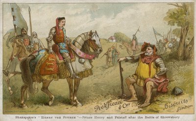 El príncipe Enrique y Falstaff después de la batalla de Shrewsbury de English School