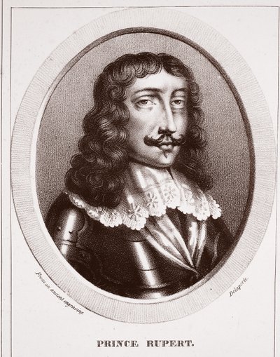 Príncipe Ruperto, de un grabado antiguo, atribuido a Delaporte, grabado por de Ducarme de English School