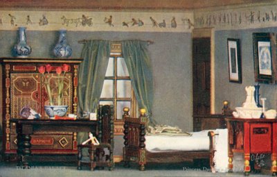 Dormitorio de la princesa Dafne, Palacio de Titania (litografía en color) de English School