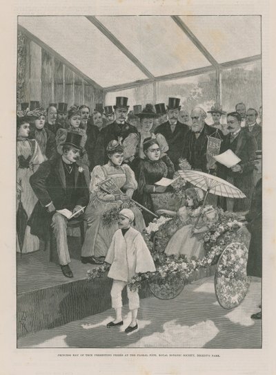 La princesa María de Teck presentando premios en la Fiesta Floral de English School