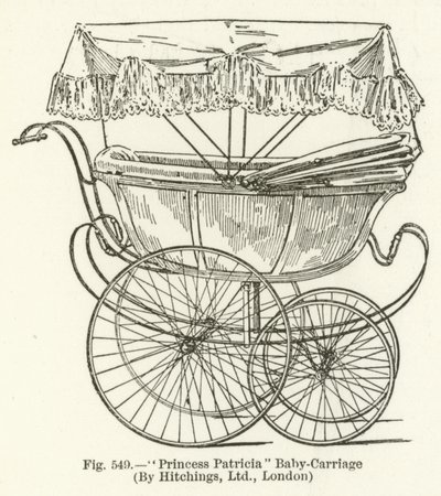 Cochecito de bebé de la princesa Patricia, por Hitchings, Londres de English School