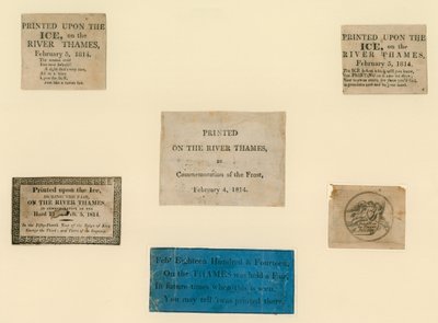 Souvenirs impresos de la Feria de Hielo de 1814 de English School