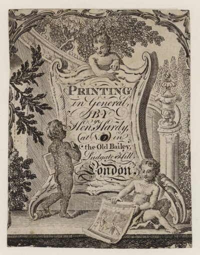Tarjeta comercial de impresor, Henry Hardy de English School