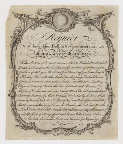 Tarjeta comercial de vendedor de impresiones, Regnier de English School