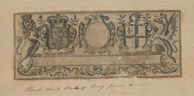 Ex Libris privado del Rey Jacobo II de English School