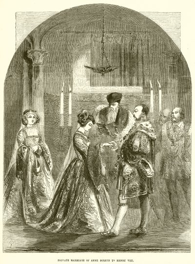 Matrimonio privado de Ana Bolena con Enrique VIII de English School