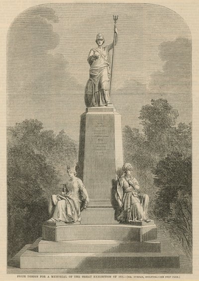 Diseño premiado para un memorial de la Gran Exposición de 1851 de English School