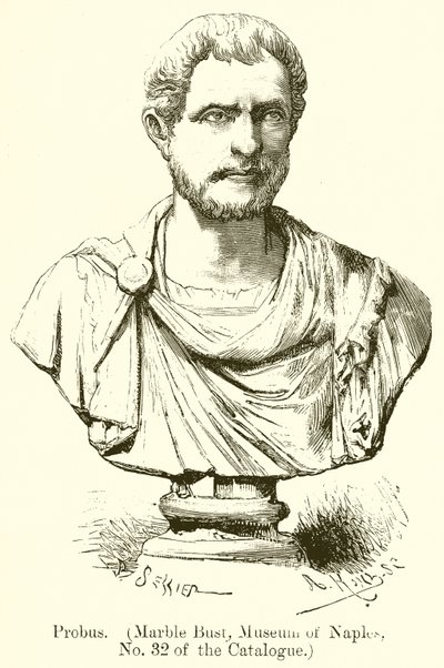 Probo. (Busto de mármol, Museo de Nápoles, No. 32 del Catálogo) (grabado) de English School