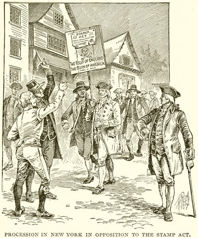 Procesión en Nueva York en Oposición a la Ley del Timbre de English School