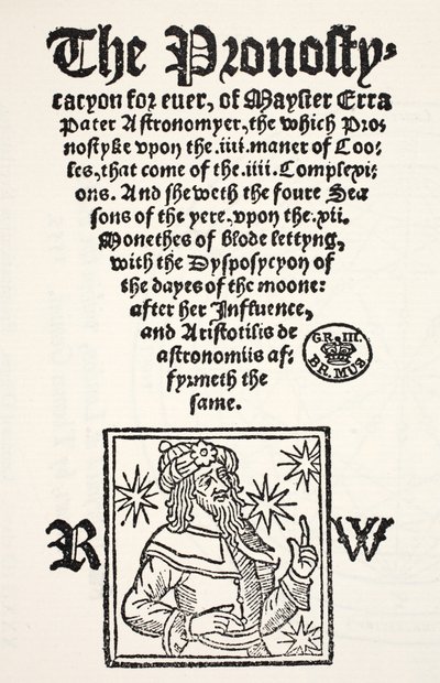 Prognosticación para siempre por Erra Pater, impreso por R. Wyer de English School