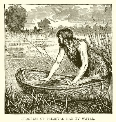 Progreso del hombre primitivo por agua de English School