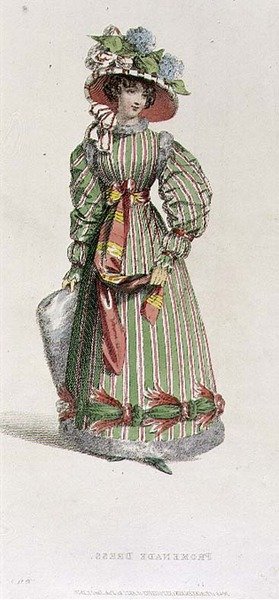Vestido de Paseo, lámina de moda de Ackermann