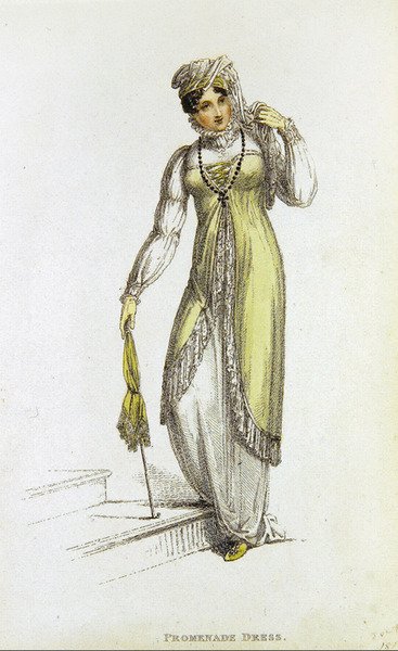 Vestido de paseo, lámina de moda de Ackermann