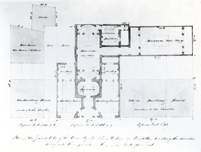 Plano de planta propuesto para el Salón Egipcio, Picadilly, 1810 de English School