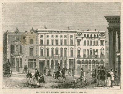 Propuesta de nueva arcada, Catherine Street, Strand, Londres de English School