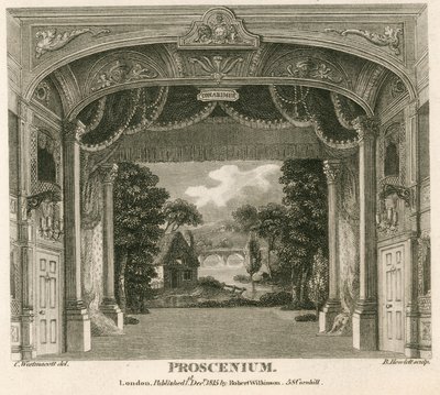 Proscenio del Teatro Royalty, Well Street, Wellclose Square, Londres de English School
