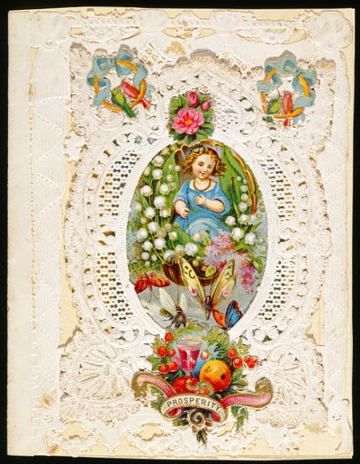 Prosperidad, tarjeta de San Valentín, c.1870 de English School