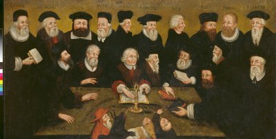 Reformistas protestantes, c.1654 (óleo sobre tabla) de English School