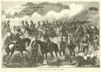 Cuerpo del Ejército Prusiano moviéndose hacia Sedan, septiembre 1870 de English School