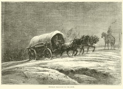 Correo de campaña prusiano en la nieve, octubre 1870 de English School