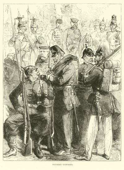 Uniformes prusianos, agosto 1870 de English School