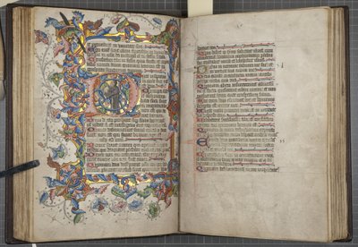 Salterio con calendario de uso Sarum, Fol 40 verso 41 recto, c.1425-75 de English School