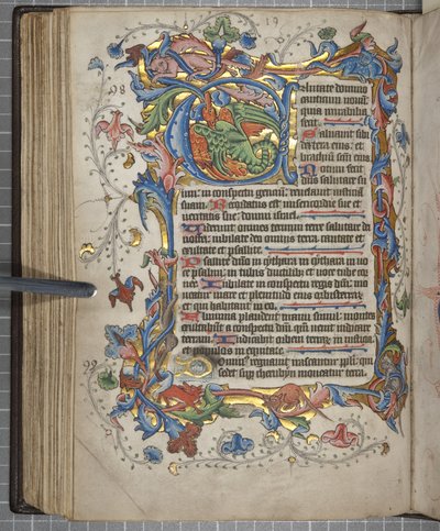 Salterio con calendario de uso Sarum, Fol 72 verso, c.1425-75 de English School