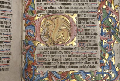 Salterio con calendario de uso Sarum, Fol 84 recto, (detalle), c.1425-75 de English School