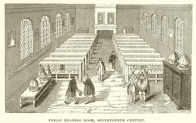 Sala de lectura pública, siglo XVII de English School