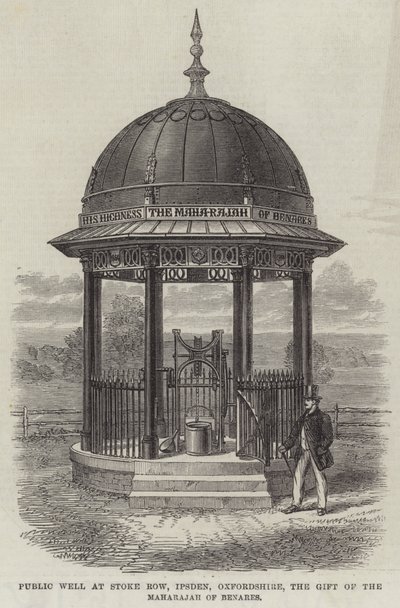 Pozo público en Stoke Row, Ipsden, Oxfordshire, el regalo del Maharajá de Benarés de English School