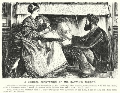 Caricatura de Punch: Una Refutación Lógica de la Teoría de Darwin de English School