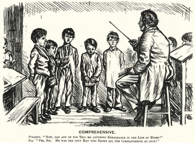 Caricatura de Punch: Integral - lección de educación religiosa de English School