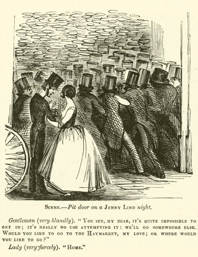 Caricatura de Punch: Jenny Lind de English School