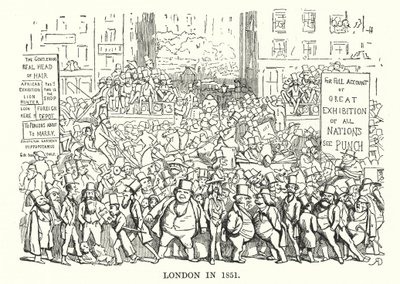 Caricatura de Punch: Londres en 1851 de English School