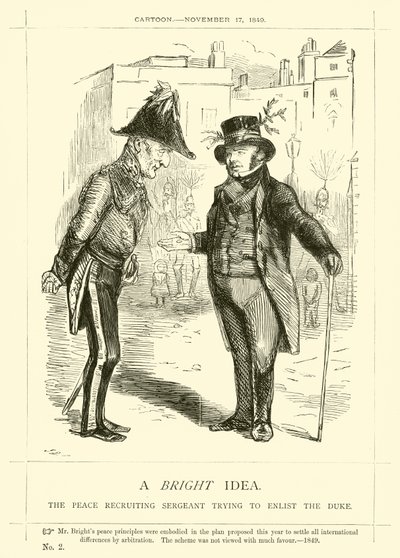 Caricatura de Punch sobre John Bright: Una idea brillante de English School