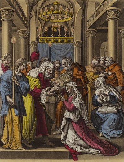 Purificación de la Virgen María (litografia en color) de English School