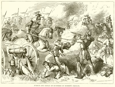 Persecución y derrota de los amotinados por la brigada de Roberts de English School