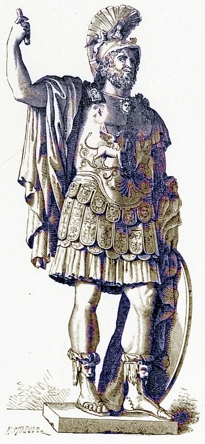 Pirro, ilustración de la Historia de Roma de Victor Duruy, publicada en 1884 de English School