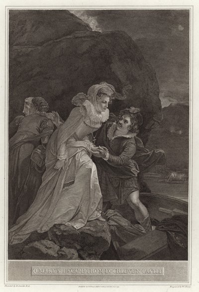La fuga de la reina María del castillo de Lochleven de English School