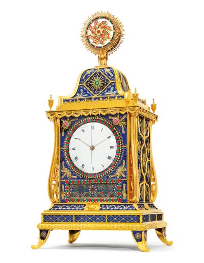Reloj de cuartos, musical y autómata "barcos de vela" para el mercado chino, Henry Borrell, Londres, finales del siglo XVIII de English School