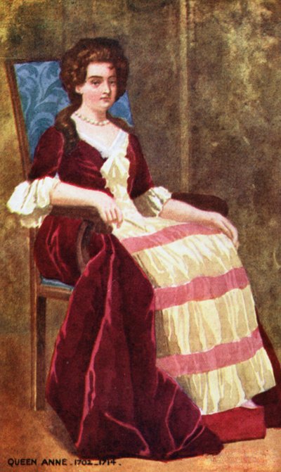 Reina Ana (litografía en color) de English School