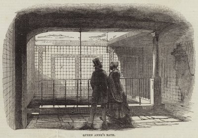 Baño de la Reina Ana (grabado) de English School