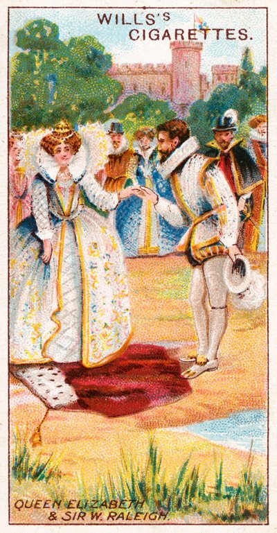La Reina Isabel y Sir Walter Raleigh de English School