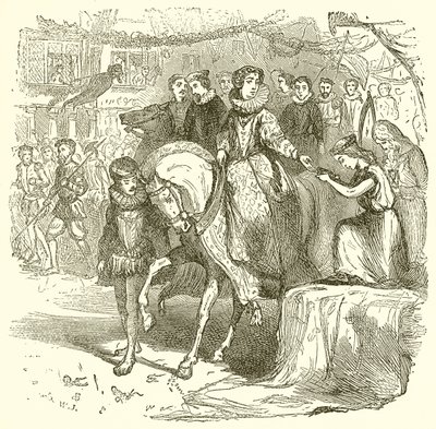 La Reina Isabel recibiendo la Biblia de English School