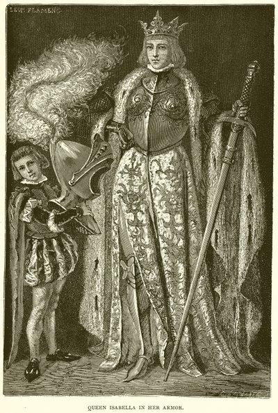 Reina Isabel en su Armadura de English School