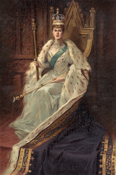 La reina María, consorte del rey Jorge V, de "The Illustrated London News" (impresión) de English School