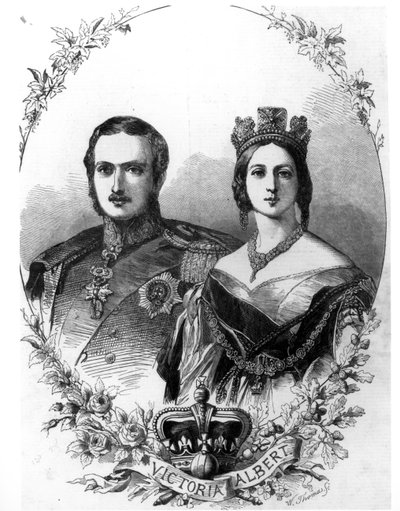 Reina Victoria (1819-1901) y el Príncipe Alberto (1819-61) grabado por W. Thomas, 1844 de English School