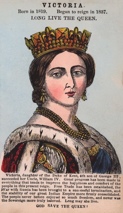 Reina Victoria (grabado coloreado) de English School